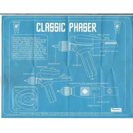 STAR TREK ' CLASSIC ' PHASER blueprint (1994)