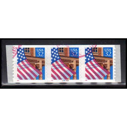 Used 2915Av 32c U.S. Flag Over Porch Fine PNC 55555A/3 10x10 V/UL PA3602