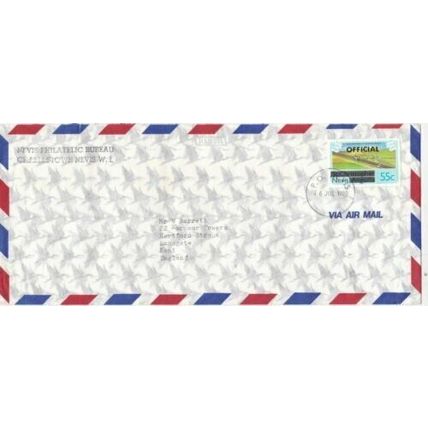 Nevis 1980 Charlestown to Ramsgate UK Official Airmail Cover typed VGC