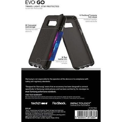 tech21 Evo Go Leather Case Compatible w/ Samsung Galaxy S8+-BLACK-NEW-FAST SHIP