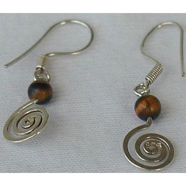 Brown greek earrings