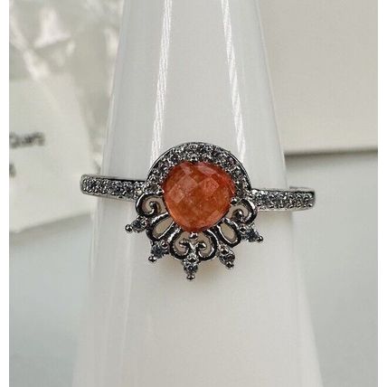 Ring Bomb Party Sz6 RBP3437 Genuine Red Quartz Rhodium Pl Costume Jewelry