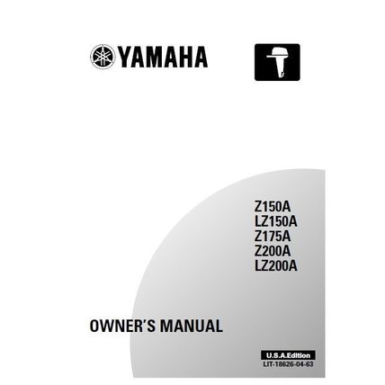 YAMAHA Z150A LZ150A Z175A Z200A LZ200A OWNERS MANUAL OUTBOARD MOTOR ENG USA ED