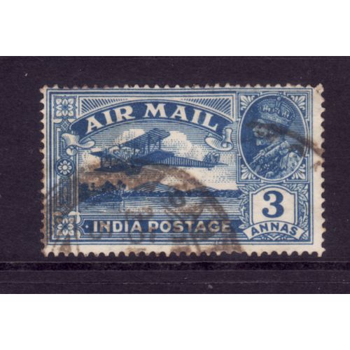 INDIA 1929 SG 221 3a BLUE DE HAVILLAND DH 66 HERCULES FINE USED