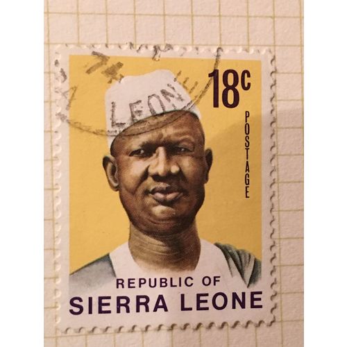 Sierra Leone 1972 President Siaka Stevens 18c Yellow Ochre Used SG 583 stamp