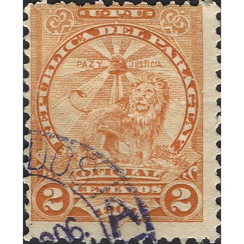 PARAGUAY, Heraldic Lion, Provisional government, offical, orange 1906, 2c