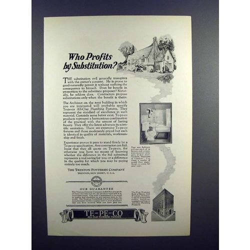 1927 Te-Pe-Co Bath Fixtures Ad - First National Bank