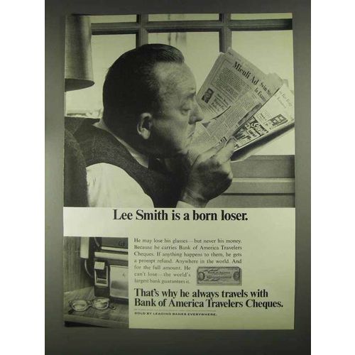 1967 Bank of America Travelers Cheques Ad - Born Loser
