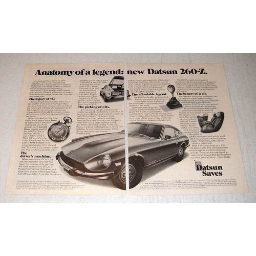 1974 Datsun 260-Z Car Ad - Anatomy of a Legend