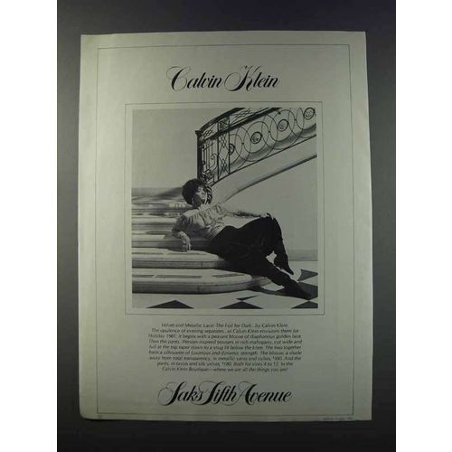 1981 Sak's Fifth Avenue Ad - Calvin Klein Blouse