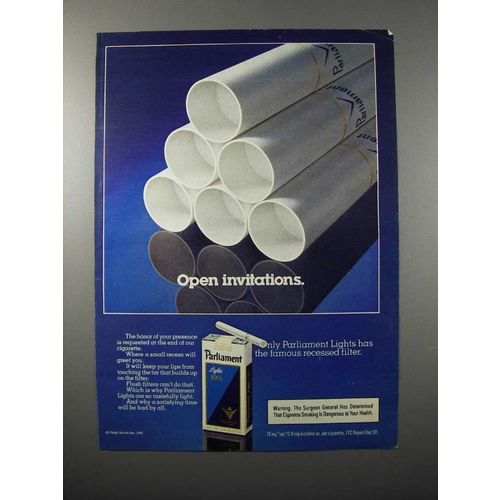 1982 Parliament Cigarette Ad - Open Invitations