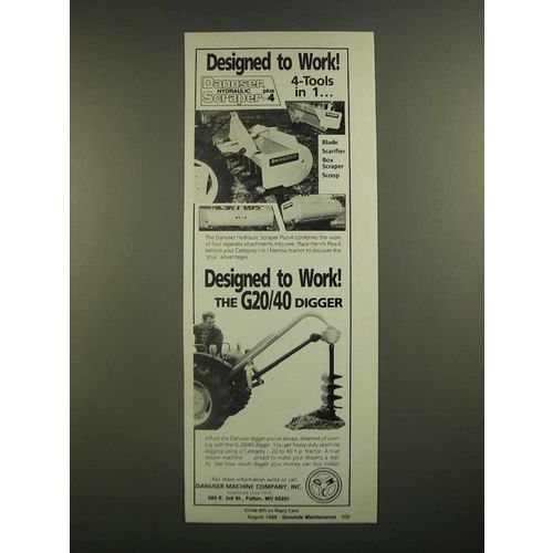 1988 Danuser Hydraulic Scraper Plus-4 and G20/40 Digger Ad
