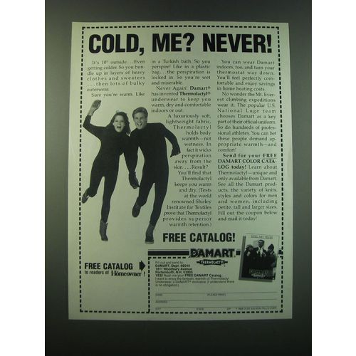 1988 Damart Thermolactyl Underwear Ad - Cold, me? Never!