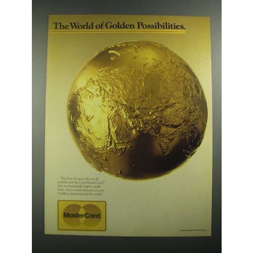 1988 Gold MasterCard Credit Card Ad - World of Golden Possibilities