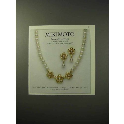 1999 Mikimoto Romantic Setting Pearls Jewellery Ad