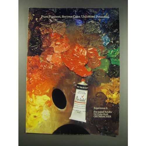 1991 Grumbacher Pre-tested Artists' Oil Color Ad - Pure pigment, serious color