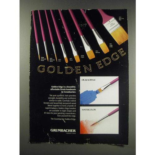 1991 Grumbacher Golden Edge Brushes Ad - Golden Edge is beautiful affordable