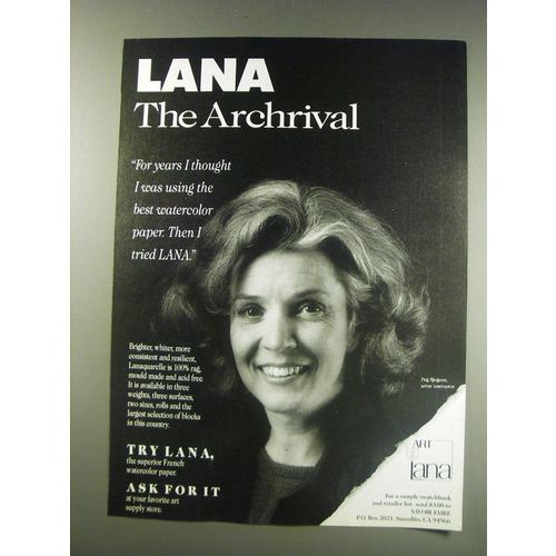 1991 Lana Watercolour Paper Ad - Peg Sjogren