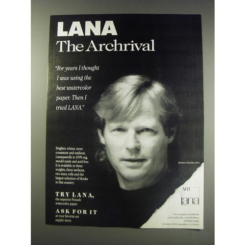 1991 Lana Watercolor Paper Ad - Michael Murphy