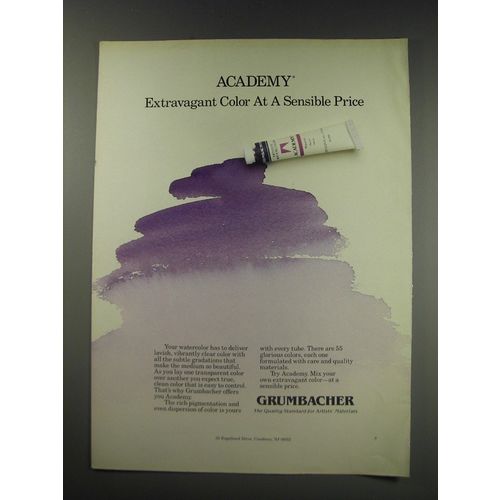 1991 Grumbacher Academy Color Ad - Academy extravagent color at a sensible price