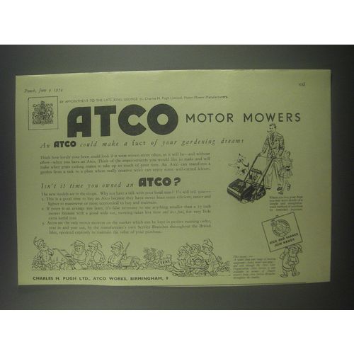 1954 Atco Motor Mowers Ad - Atco could make a fact of your gardening dreams