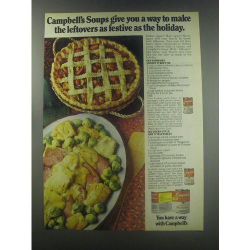 1977 Campbell's Soup Advertisement - recipe for Old-fashioned golden turkey pie