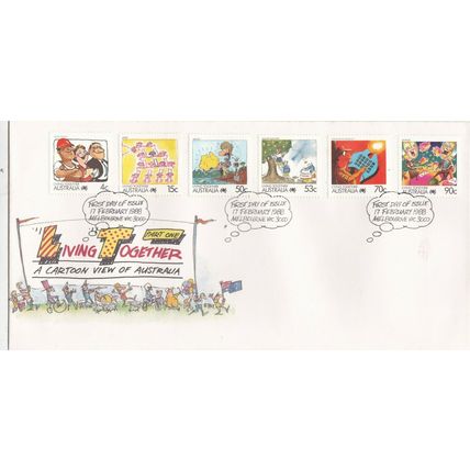 Australia 1988 Living Together FDC Melbourne special cancel Unaddressed VGC