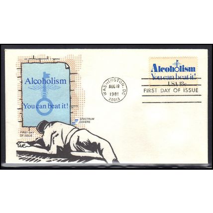 FDC Spectrum Covers 1927 18c Alcoholism (Cachet-U/A) Box0602