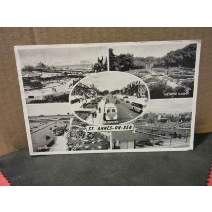 multiview ST. ANNES-ON-SEA, LANCASHIRE... used vintage postcard 1960 postmark =