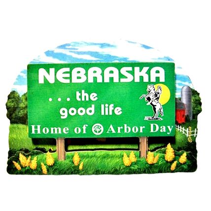 Nebraska State Welcome Sign Artwood Fridge Magnet