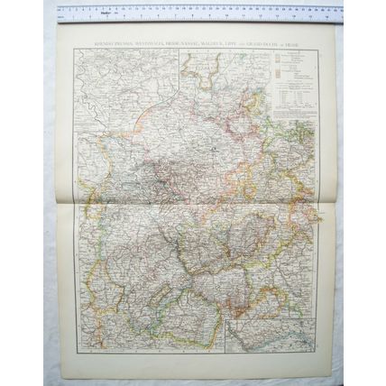 1895 The Times Plate 43 & 44 Rhenish Prussia, Westphalia, Hesse-Nassau, Waldeck
