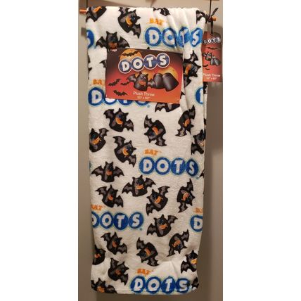 HALLOWEEN DOTS CANDY DOT BATS PRINT THROW BLANKET 50X60~NEW~FLYING DOT BATS