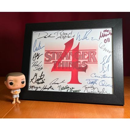 Stranger Things Season 4 Title Card Cast-Signed- 8.5x11- Autograph Reprints