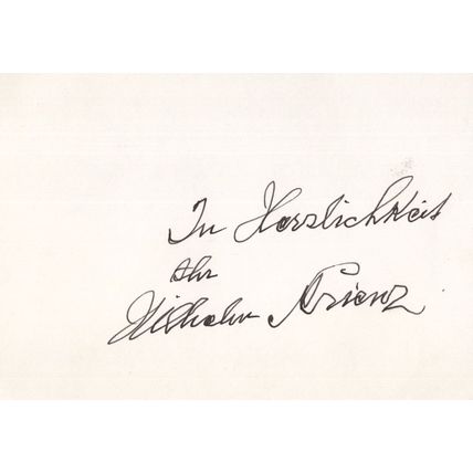 Wilhelm Strienz German Opera Singer Hand Signed Autograph