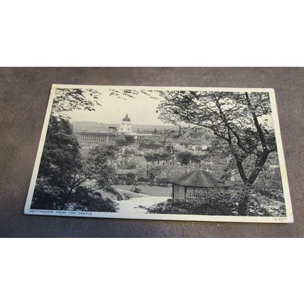 1957 fr Photochrom Postcard - Nottingham city scene from Castle