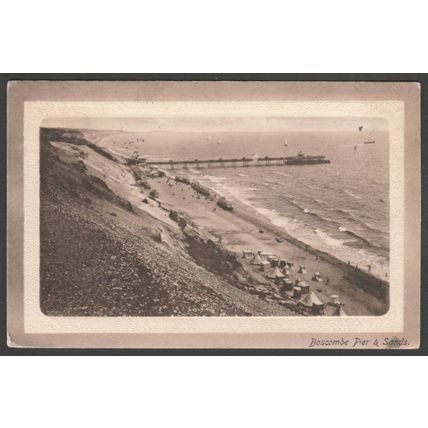 Boscombe Pier and Sands, Hampshire, 1911 - Postcard