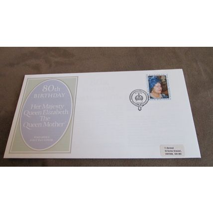 1980 GB FDC Cover - Queen Mother 80th Royal Birthday - British Forces Postal fr
