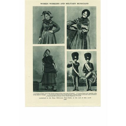 Women Workers & Military Musicians Of Denmark, Book Illustration, c1925