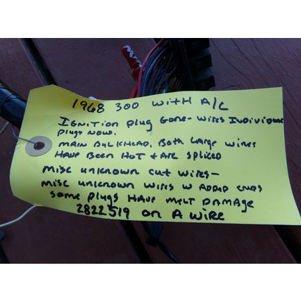 1968 Chrysler 300 Under Dash Wiring Harness OEM w/ A/C