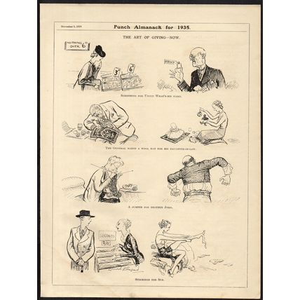ART OF GIVING - NOW 1934 Ernest Howard Shepard PUNCH CARTOON PAGE