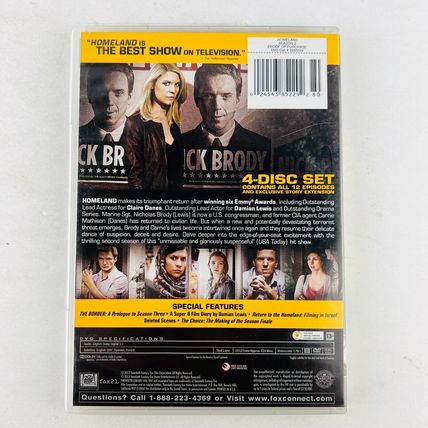Homeland - Season 2 DVD Box Set Claire Danes, Damian Lewis, Mandy Patinkin
