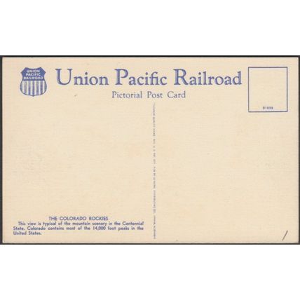 The Colorado Rockies, Colorado, c.1940s - Union Pacific Postcard