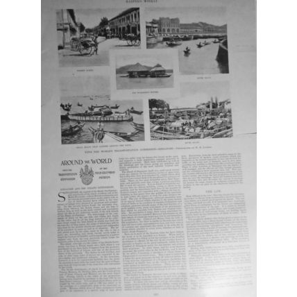 With the World's Transportation Commission, Singapore - Harper's Weekly, ca 1890