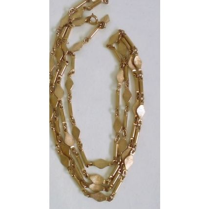 signed Sarah Coventry Necklace Bar & Flat Link Opera Length 40" Vintage Chain