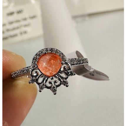 Ring Bomb Party Sz6 RBP3437 Genuine Red Quartz Rhodium Pl Costume Jewelry