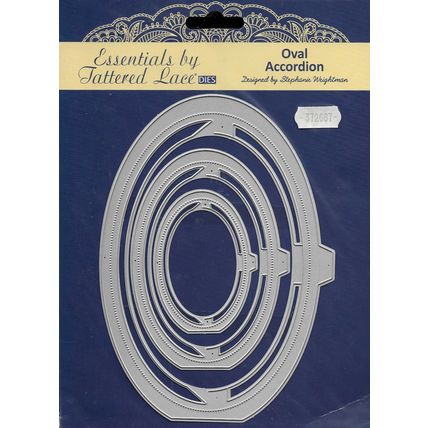 Tattered Lace. Oval Accordion Die Set. Die Cutting Cardmaking Scrapbooking Craft