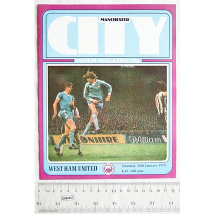 1978 programme Manchester City v. West Ham United