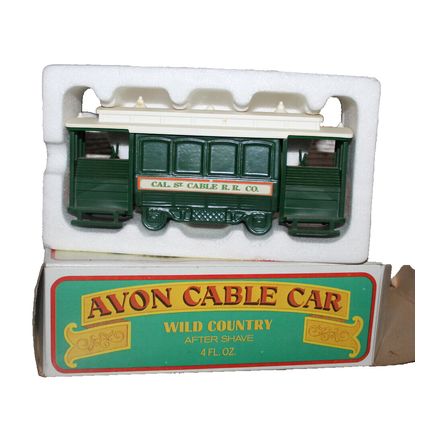 Avon Wild Country After Shave VTG 4oz Bottle Cable Car Train Collectors Gift