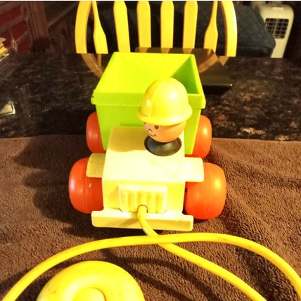 Old Vintage Original Fisher Price Jiffy DumpTruck # 156 9" Long Working 1970