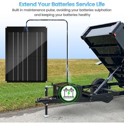 Solar Battery Charger Maintainer, Zuomeng 15W Solar Panel Kit for Dump Trailer B
